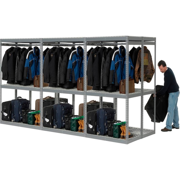 Global Industrial Boltless Luggage Garment Triple Combo Rack, 144inW x 48inD x 84inH 796550 - main